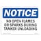 Signmission OSHA, No Open Flames Or Sparks During Tanker Unloading, 10in X 7in Rigid Plastic, NS-P-710-L-14712 OS-NS-P-710-L-14712 - alternate 1